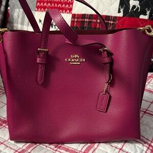 Coach Fuchsia Leather Tote Bag